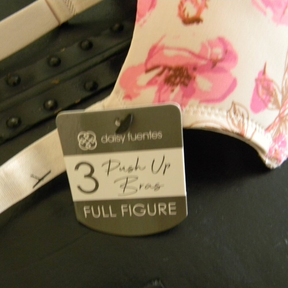 Daisy Fuentes Full Figure T-shirt Push Up Bra 40D Pink Floral NWT - Picture 6 of 6